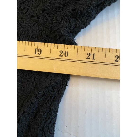 L&B Black Eyelet Rayon Trapeze Dress with Elasticized Shoulder Size L/XL Witchy - Picture 7 of 11